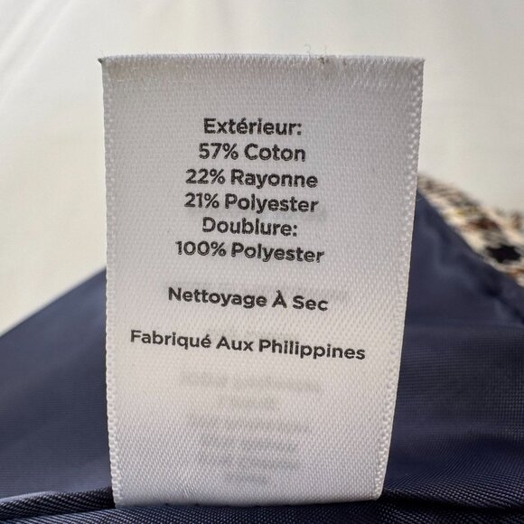 Talbots Petite Brown Ivory Blue Plaid Gold Double Breasted Blazer Size 16 Petite - Picture 15 of 15